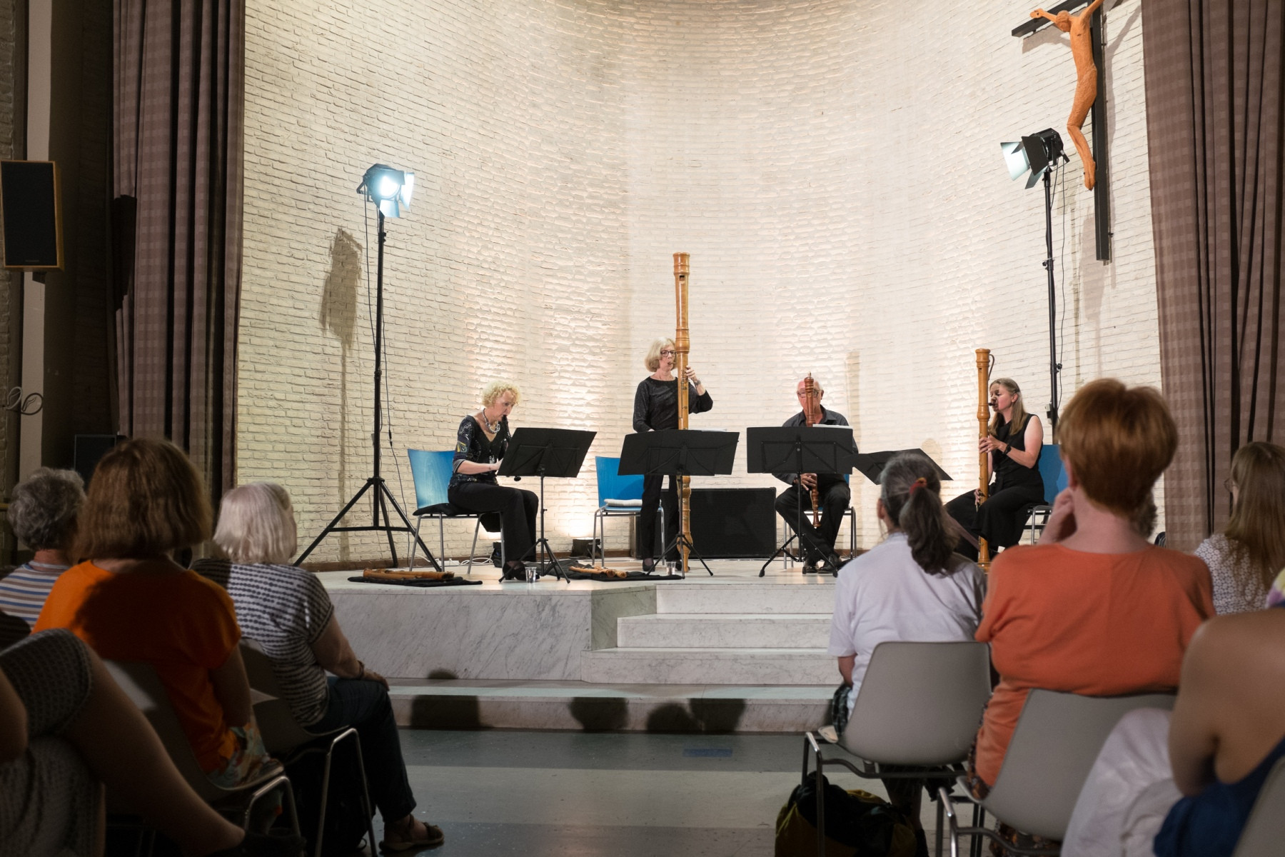 Foto van een concert van Brisk tijdens de blokfluitdagen in Mechelen